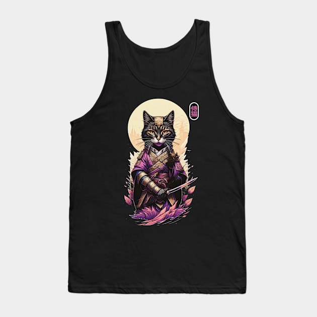 Samurai Cat Tank Top by DeathAnarchy